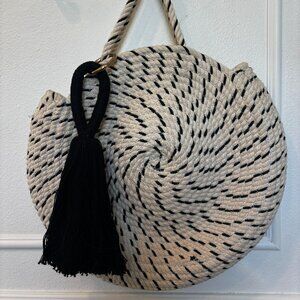 Zara Limited Edition Round Woven Bag with Tassel